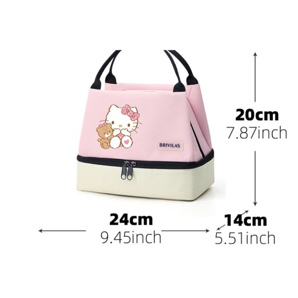 Hello Kitty Insulated Lunch Bag Foldable Cooler Tote for School, Office & Picnic - Picture 2 of 5